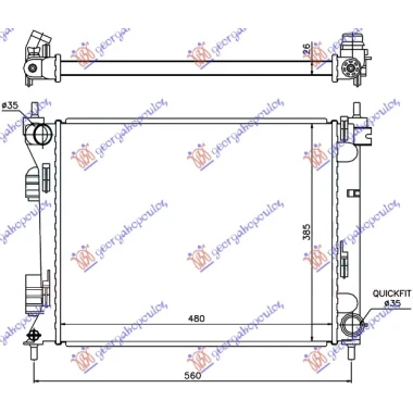 HLADNJAK MOTORA 1.1/1.4 CRDi (MAN) DIZEL (480x385x26) (TURSKA) (NRF)