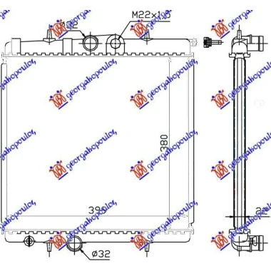 HLADNJAK MOTORA 1.1/1.6 8V (-AC) (38x41.5) (NISSENS)