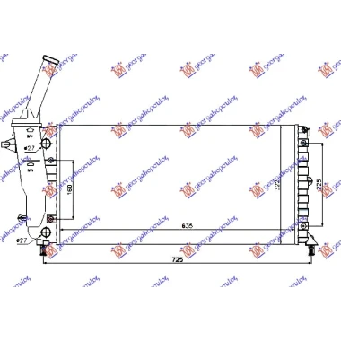HLADNJAK MOTORA 1.2 8V/16V (+/-AC) 2000-2003 (635x325) (MARELLI)