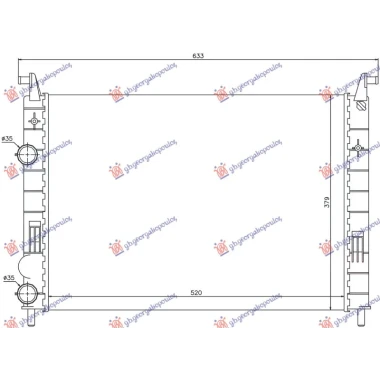 HLADNJAK MOTORA 1.2 BENZIN (519x348x26) 2000- (NRF)