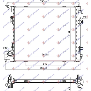 HLADNJAK MOTORA 1.2 DIG-T (AUTO) - 1.6 DIG-T (MAN) BENZIN - 1.6 dCi DIZEL (540x470x26) (NRF)