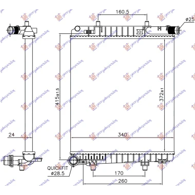 HLADNJAK MOTORA 1.2 VTi BENZIN (MAN) (372x340x24) (NRF)