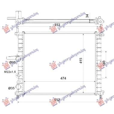 HLADNJAK MOTORA 1.2/1.4/1.6 BENZIN (+AC) (475x415) (BEZ POSUDE) (NRF)