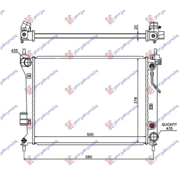 HLADNJAK MOTORA 1.2/1.4/1.6i BENZIN (AUTO) (500x380x26) (VALEO)