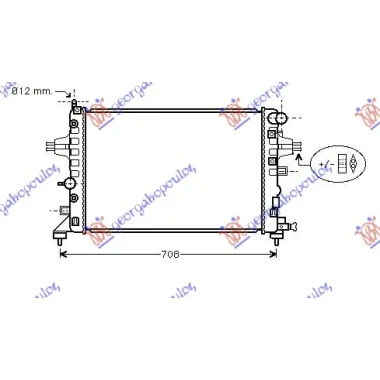 HLADNJAK MOTORA 1.2/1.4/1.8 BENZIN (MAN/AUTO) (600x360) CEV DIJAGONALNO (NRF)