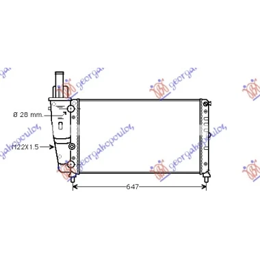 HLADNJAK MOTORA 1.2CC (75) (577x322x23) (MARELLI)