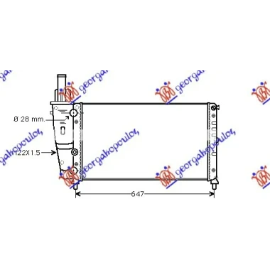 HLADNJAK MOTORA 1.2CC (75) (577x322x23) (MARELLI)