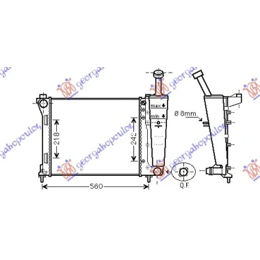 HLADNJAK MOTORA 1.2i 8V (+/-AC) (48x39.2) (NRF)