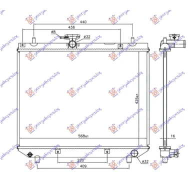 HLADNJAK MOTORA 1.3 16v (MAN) (425x568x16) 00- (NISSENS)
