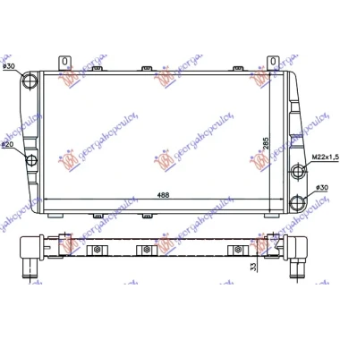 HLADNJAK MOTORA 1.3 BENZIN (-AC) (490x280) (NRF)
