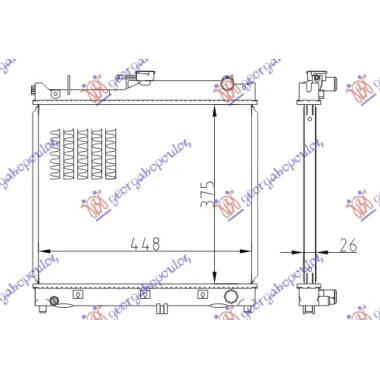 HLADNJAK MOTORA 1.3 BENZIN (MAN) (375x450x26) (KOYO)
