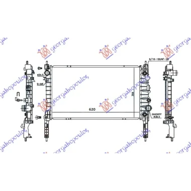 HLADNJAK MOTORA 1.4 16v TURBO BENZIN (AUTO) (620x360x26) (VALEO)