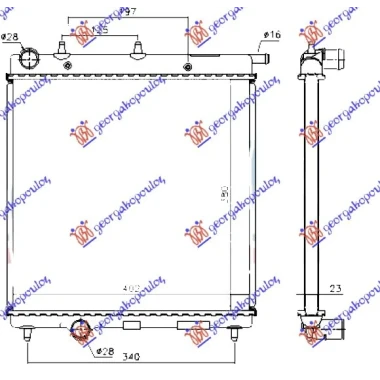 HLADNJAK MOTORA 1.4 HDi DIZEL (380x390) (MAHLE BEHR)