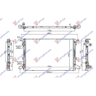 HLADNJAK MOTORA 1.4 TFSi BENZIN / 2.0 TDi DIZEL (720x480x16) CEV 32/32 (NRF)