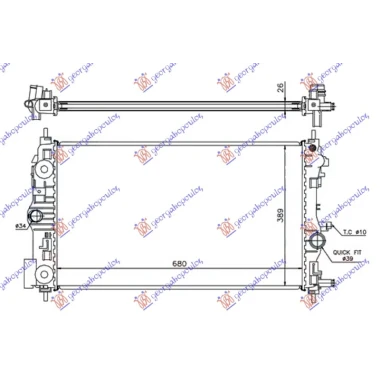 HLADNJAK MOTORA 1.4 TURBO (A14NET-B14NET) BENZIN (MAN) (680x390x26) (VALEO)