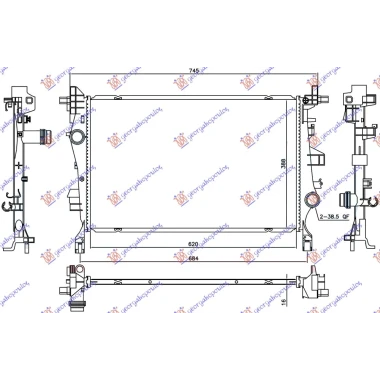 HLADNJAK MOTORA 1.4 TURBO BENZIN / 1.3/1.6 MJTD DIZEL (MAN/AUTO) 2WD/4WD (620x388x16) (NRF)