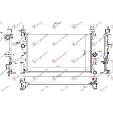 HLADNJAK MOTORA 1.4 TURBO BENZIN (MAN) (620x369x16) (NRF)
