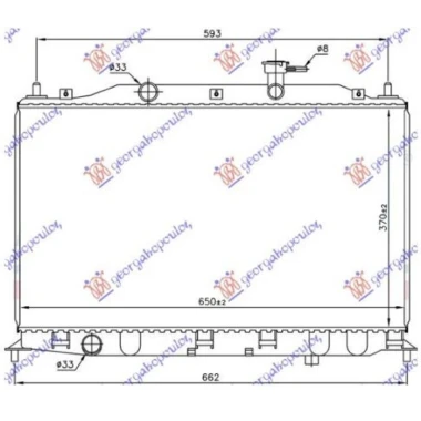 HLADNJAK MOTORA 1.4/1.6 (+/-AC) (370x650) (NRF)