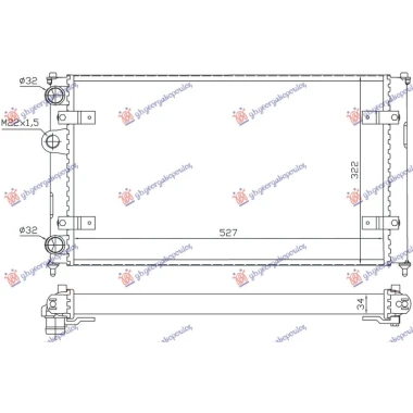 HLADNJAK MOTORA 1.4/1.6 BENZIN - 1.7/1.9 SDi (-AC) (52x32) (NRF)