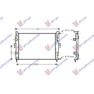 HLADNJAK MOTORA 1.4/1.6 BENZIN (+/-AC) (590x450x18) (NRF)