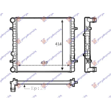 HLADNJAK MOTORA 1.4/1.6 (MAN) (-AC) (43x41.5x2.3) (VALEO)