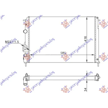 HLADNJAK MOTORA 1.4/1.6/1.8/2.0 (MAN/AUTO) (+AC) (58.5x41) (NRF)