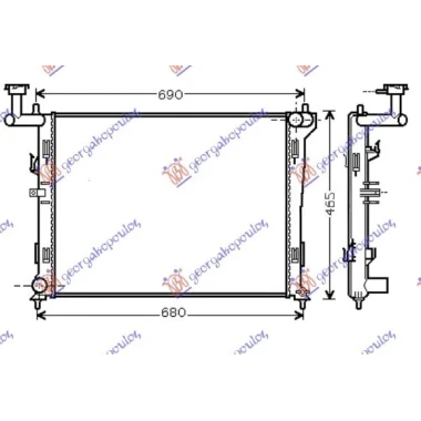 HLADNJAK MOTORA 1.4/1.6/2.0 BENZIN (MAN) (600x440x16) (NRF)
