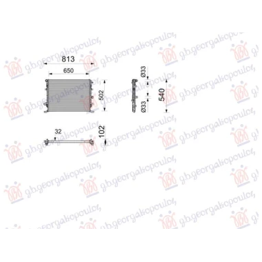 HLADNJAK MOTORA 1.4/2.0 BENZIN - 2.0 DIZEL (650x494) (NISSENS)