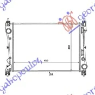 HLADNJAK MOTORA 1.4i 16V / 1.3 JTD (620x388x16) (VALEO)