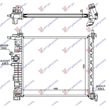 HLADNJAK MOTORA 1.4i 16v TURBO (A14NEL/T) (470x428) (NRF)