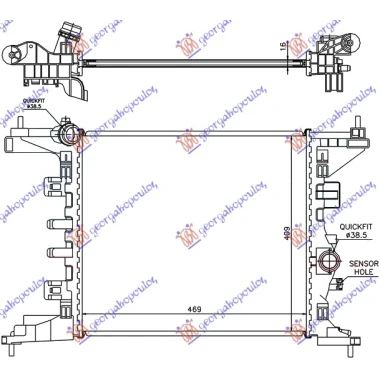HLADNJAK MOTORA 1.4i/16V (A14XER) (470x428) (NISSENS)