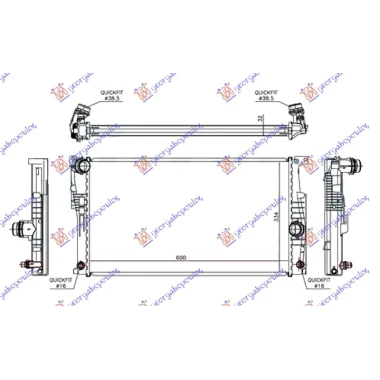 HLADNJAK MOTORA 1.5/2.0-3.0 (118i/125i N20 135) BENZIN (AUTO) (600x334x32) (KOYO)