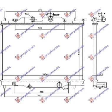 HLADNJAK MOTORA 1.5i BENZIN (375x540x16) (NRF)