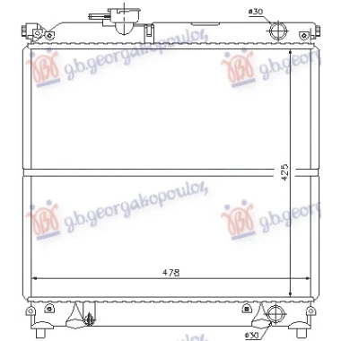 HLADNJAK MOTORA 1.6 16V (AUTO) (+AC) (428x488x26) (NISSENS)