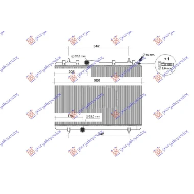 HLADNJAK MOTORA 1.6-2.0 HDI DIESEL (MANUELNI) (+/-AC) (380x549) (NRF)