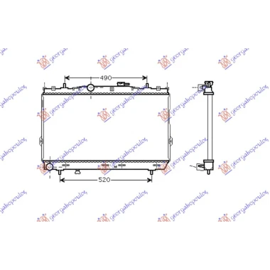 HLADNJAK MOTORA 1.6-2.0i16V (37.5x67x1.9