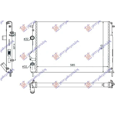 HLADNJAK MOTORA 1.6 BENZIN / 1.5 DCI (+AC) (58.5x41.5x34) (NRF)