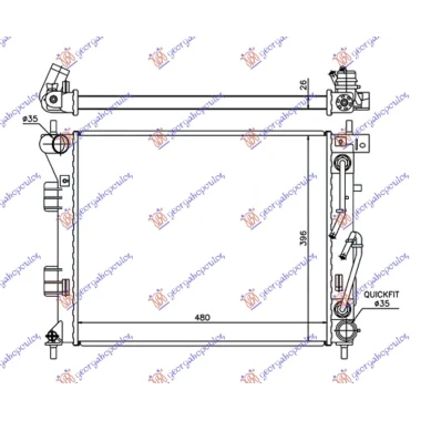 HLADNJAK MOTORA 1.6 CRDi DIZEL (AUTO) (480x395x26) (NRF)