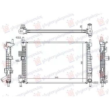 HLADNJAK MOTORA 1.6 TDCi DIZEL (MAN) (545x360x26) (NRF)