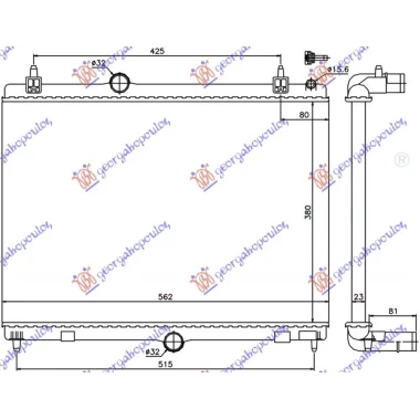 HLADNJAK MOTORA 1.6 THP-VTI BENZIN - 1.6 Hdi/2.0 HDi/BLUEHDi DIZEL (MAN) (380x560) (LEMLJEN SPOJ) (NRF)