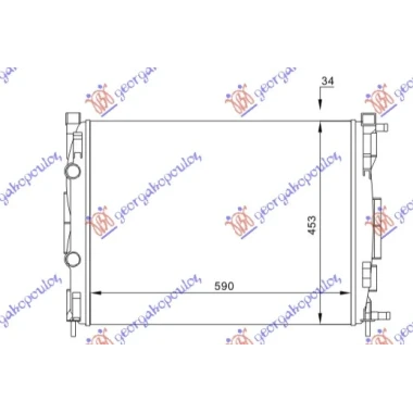 HLADNJAK MOTORA 1.6/2.0 - 1.5/1.9D (MANUELNI/AUTOMATSKI) (+/-AC) (59x45x28 (MARELLI)