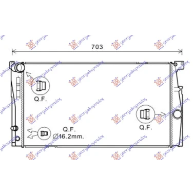 HLADNJAK MOTORA 1.6/2.0 BENZIN (MAN) N20B16A/N20B20A/B (60x34.5x3.2) (NISSENS)