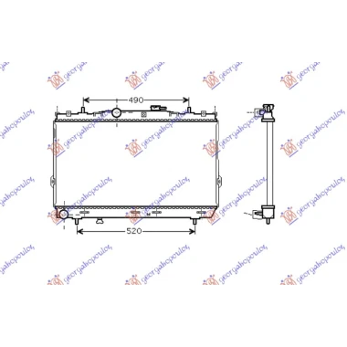 HLADNJAK MOTORA 1.6/2.0i16V (37.5x67x1.9) (NISSENS)