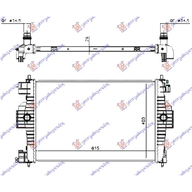 HLADNJAK MOTORA 1.6i 16V (61.3x40.5) 10- (MAHLE BEHR)