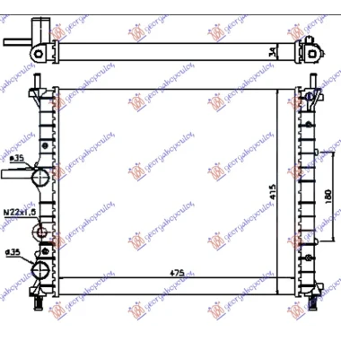 HLADNJAK MOTORA 1.6i (+/-AC) (47.5x41) (VALEO)