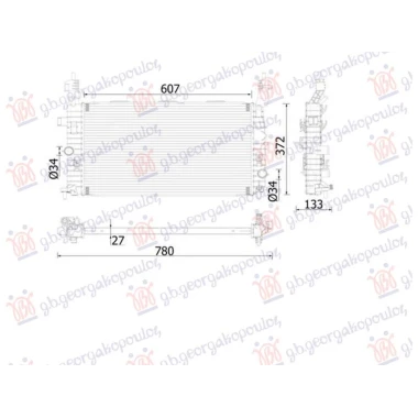 HLADNJAK MOTORA 1.7 CDTi DIZEL (MAN) (610x360x26) (NISSENS)