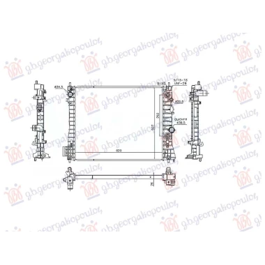 HLADNJAK MOTORA 1.7 DTi/CDTi DIZEL (AUTO) (620x510x26) (NRF)