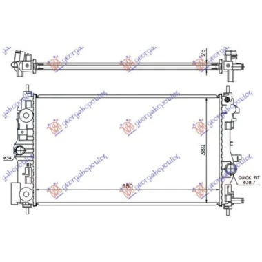 HLADNJAK MOTORA 1.7/2.0 DIZEL (680x395) (NRF)