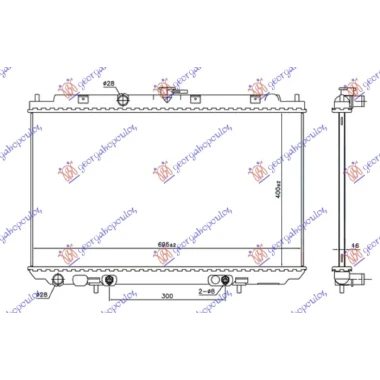 HLADNJAK MOTORA 1.8 BENZIN (AUTO) (400x695x16) (NRF)