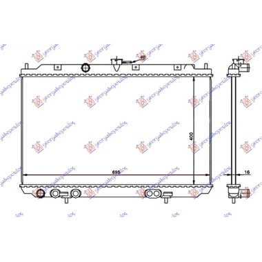HLADNJAK MOTORA 1.8 BENZIN (MAN) (400x695x16) (NRF)